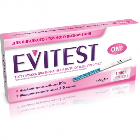 ТЕСТ для визначення вагітності ЕВІТЕСТ «EVITEST» тест-смужка, one, черв. №1