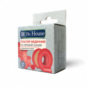ПЛАСТИР медичний «H Dr. House» 2,5*500см уп. пластик., на нетканній основі з підвісом