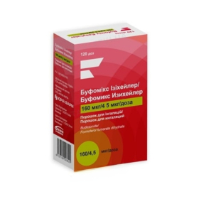 БУФОМІКС ІЗІХЕЙЛЄР порошок для інгаляцій 160мкг/доза+4,5мкг/доза інгаляція 120доз
