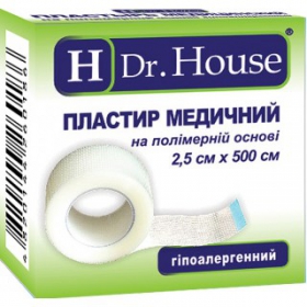 ПЛАСТИР медичний «H Dr. House» 2,5*500см пласт. котушка, в папер. коробці, основі