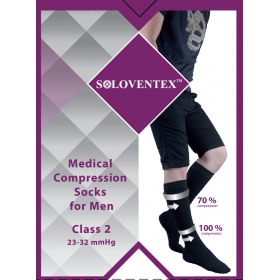 ГОЛЬФИ чоловічі SOLOVENTEX з відкритим носком 2кл. компр. високі чорні XL