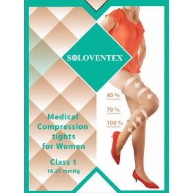 КОЛГОТИ жіночі SOLOVENTEX з закритим носком 1кл. компр. високі меланж (М,39-41)