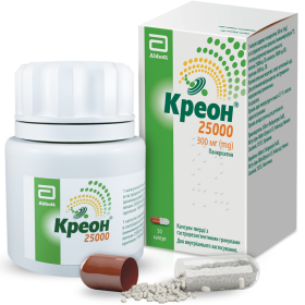 КРЕОН 25000 капс. з гастрорезистентними гранулами 300мг №50