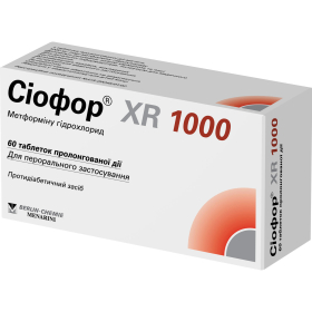 СИОФОР XR табл. пролонг. действия 1000мг №60