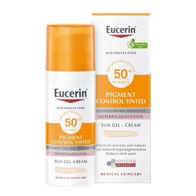 ЕУЦЕРИН «EUCERIN» ПІГМЕНТ КОНТРОЛ сонцезахисний крем-гель з тонуючим ефектом світлий SPF50 50мл