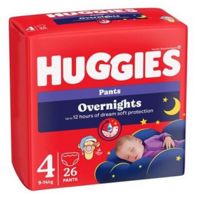 ПІДГУЗКИ-ТРУСИКИ дитячі нічні HUGGIES PANTS OVERNIGHTS р.4 №26 (9-14кг)