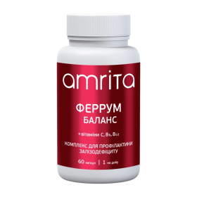 ФЕРРУМ БАЛАНС ХЕЛАТНОЕ ЖЕЛЕЗО с витаминами С, В9, В12 капс. №60